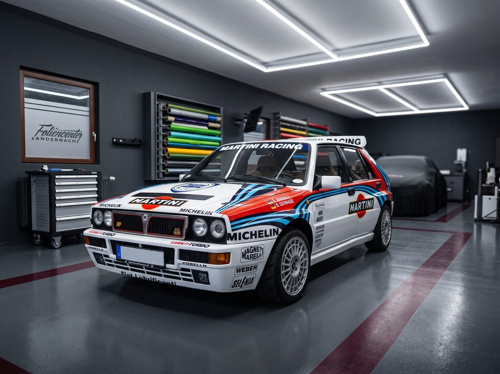Bearbeitete Darstellung: Rallye-Design mit Sponsorenbeschriftung